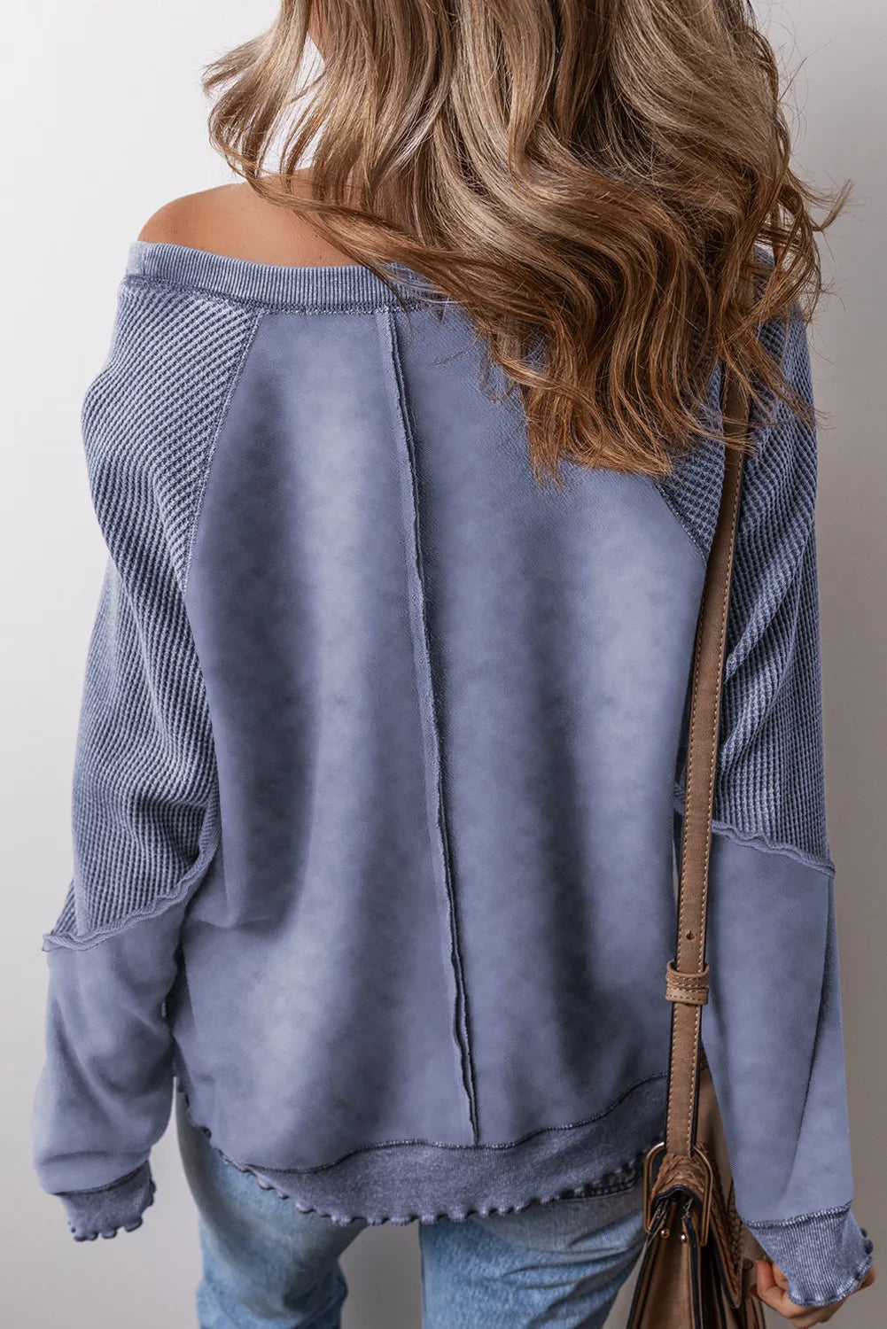 Women's Lucky Pick COTTON BLEND Exposed Seam Long Sleeve Sweatshirt
