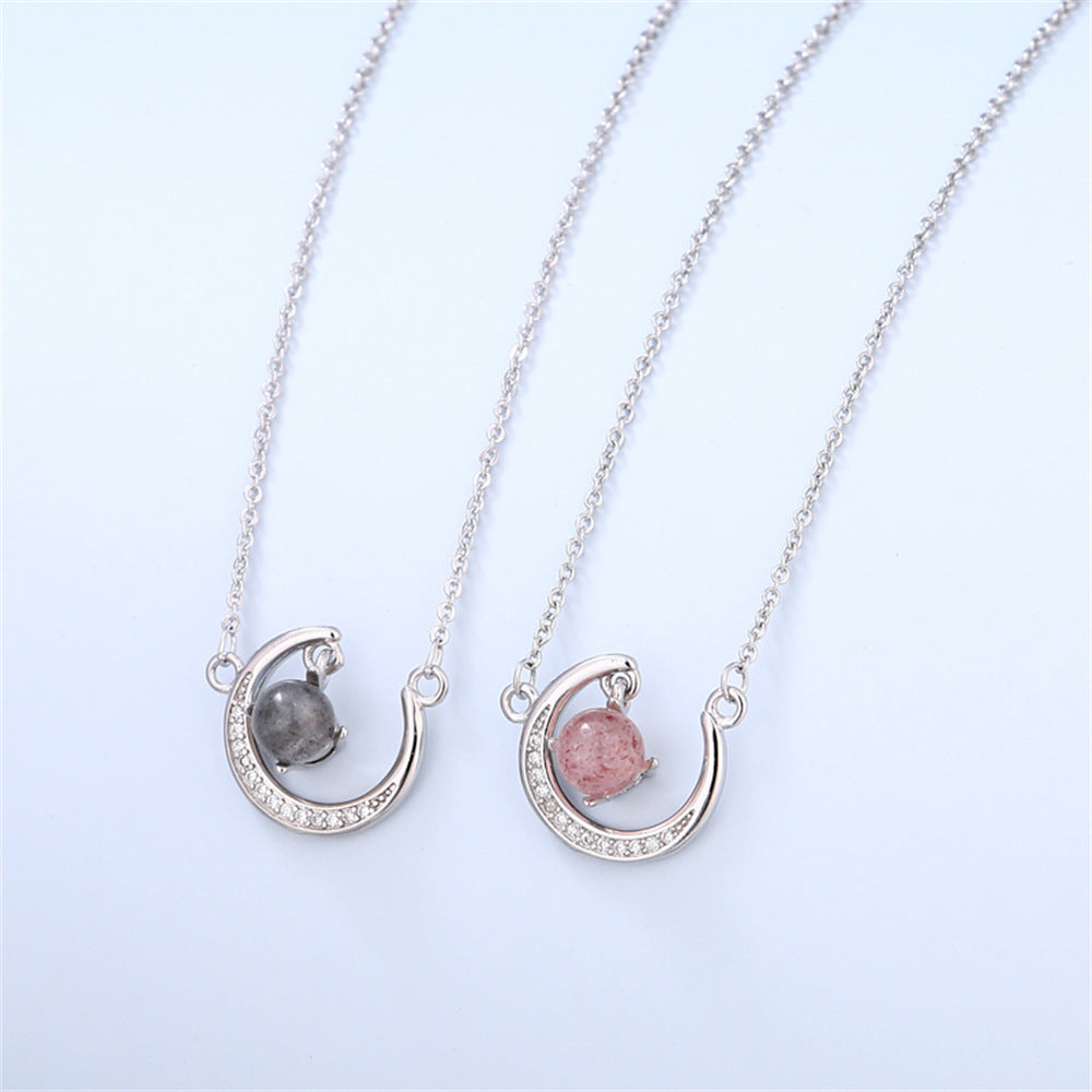 ZZZ Stylish Jewelry Exquisite Moon Diamond Design Gift Box Pendant Necklace for Daughter