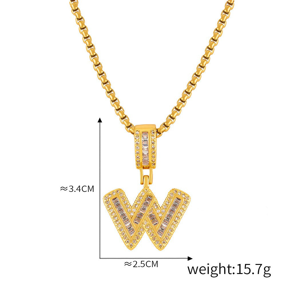 ZODIAC Aries Diamonds Are a girls best friend BirthStone 18K gold exquisite dazzling 26 letters inlaid with diamonds design versatile necklace