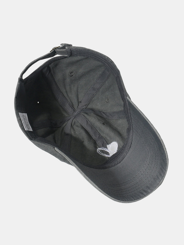 Women's Heart Pick Embroidered Heart Washed Cotton Baseball Cap