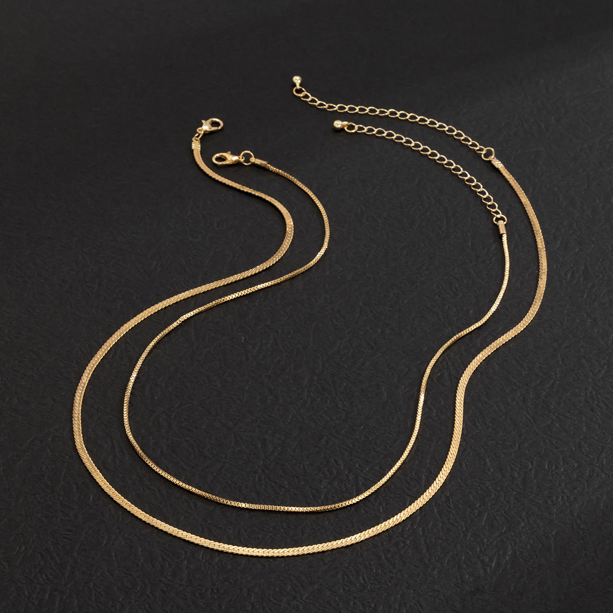 Men's Jewelry Fashionable simple double-layer flat snake chain design punk style all-match necklace
