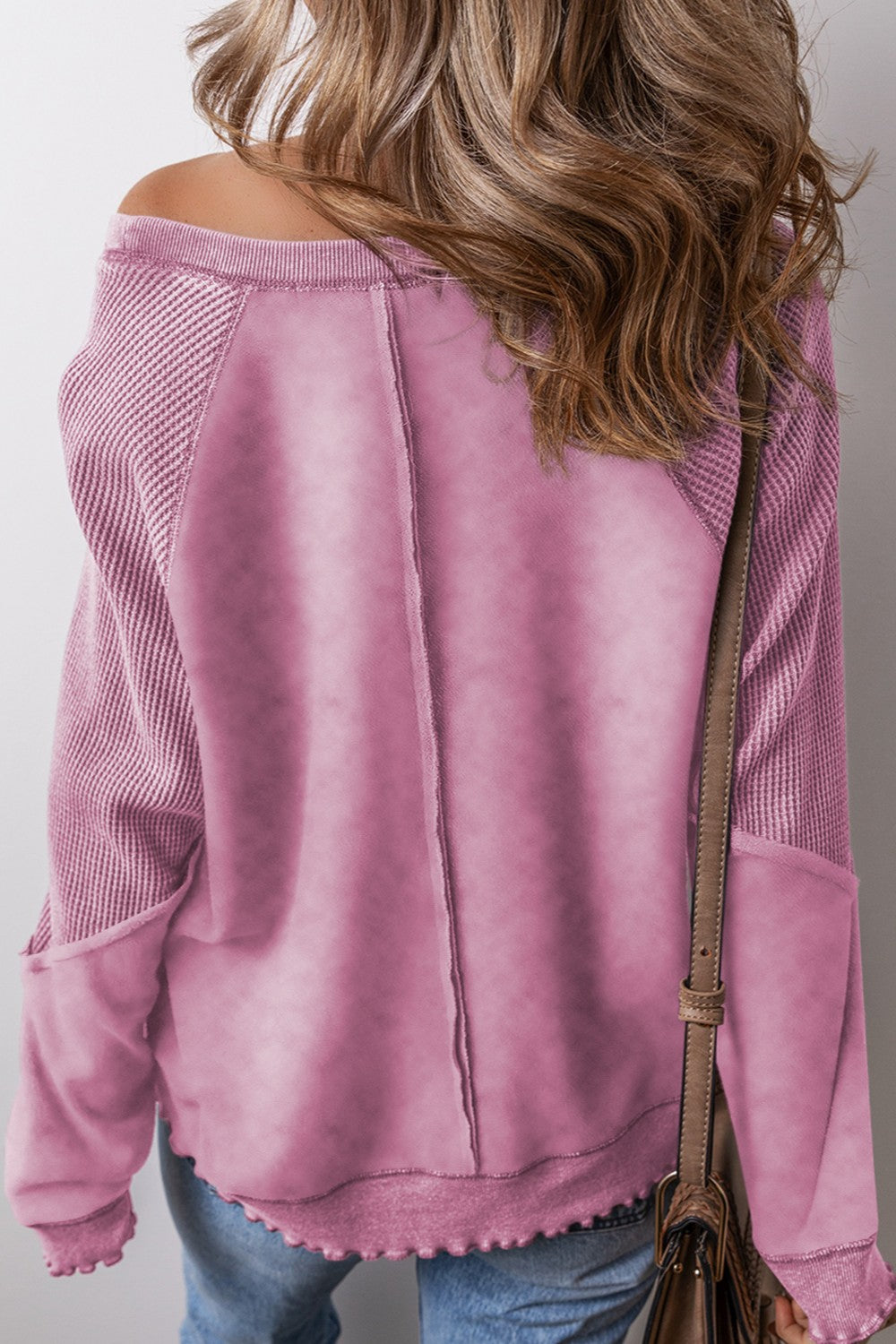 Women's Lucky Pick COTTON BLEND Exposed Seam Long Sleeve Sweatshirt