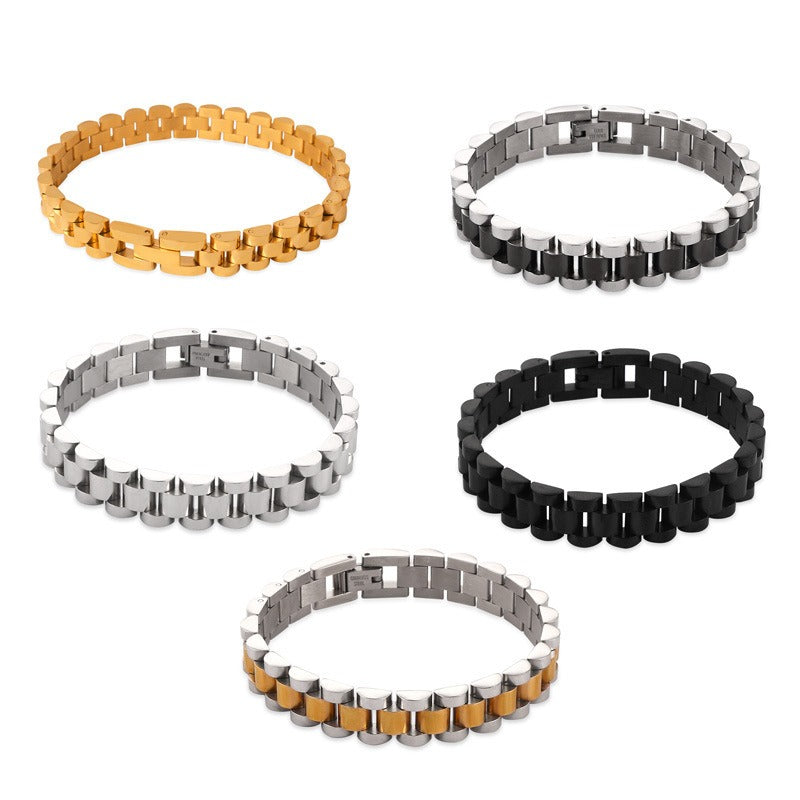 Men's Jewelry 18K gold light luxury fashion thick chain design hip-hop style men's bracelet