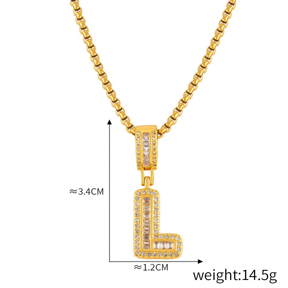 ZODIAC Aries Diamonds Are a girls best friend BirthStone 18K gold exquisite dazzling 26 letters inlaid with diamonds design versatile necklace