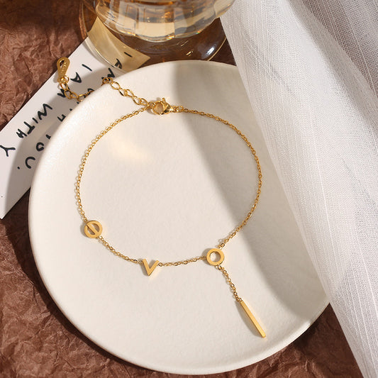 ZZZ Jewelry fashion simple love font design versatile anklet