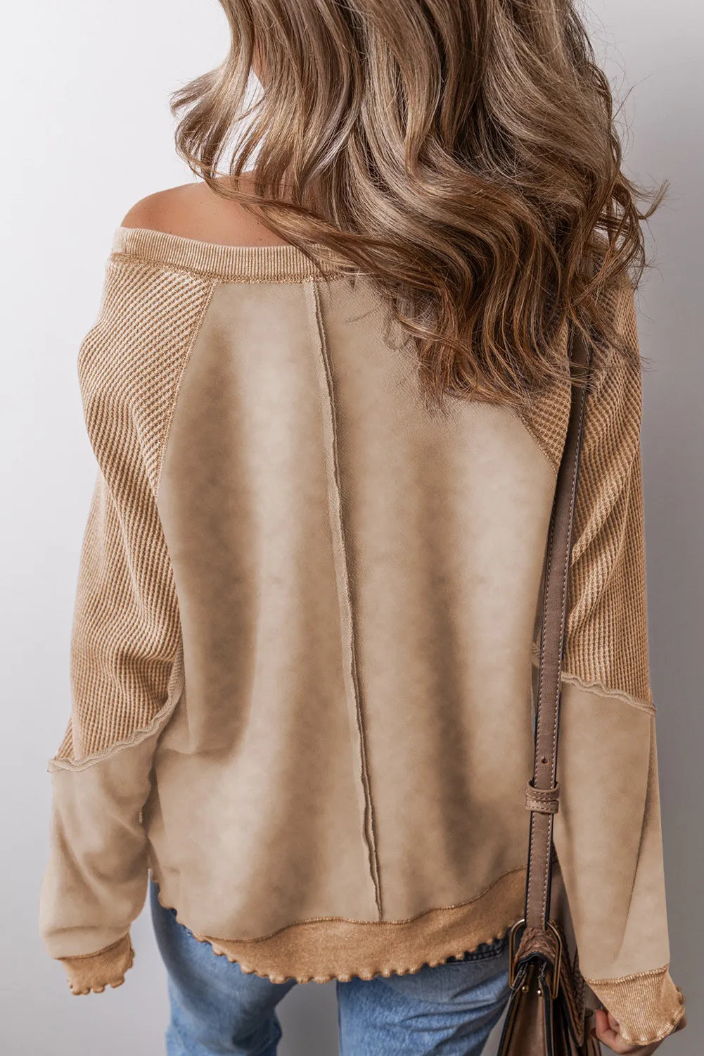 Women's Lucky Pick COTTON BLEND Exposed Seam Long Sleeve Sweatshirt