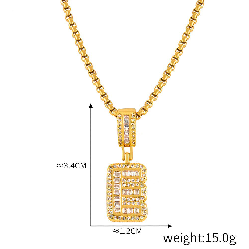 ZODIAC Aries Diamonds Are a girls best friend BirthStone 18K gold exquisite dazzling 26 letters inlaid with diamonds design versatile necklace