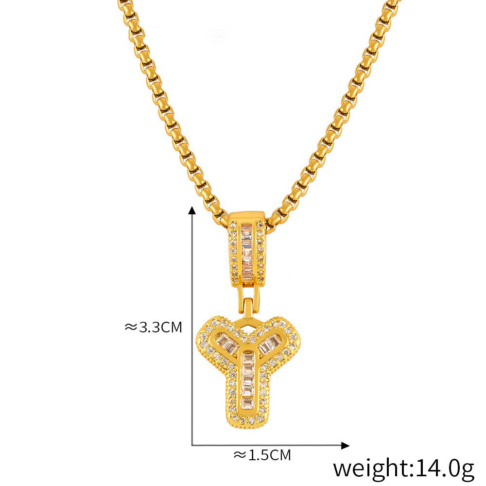 ZODIAC Aries Diamonds Are a girls best friend BirthStone 18K gold exquisite dazzling 26 letters inlaid with diamonds design versatile necklace