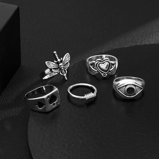 Men's Jewelry Wild Ring Ace of Spades/Heart/Glasses/Skull Design Men's