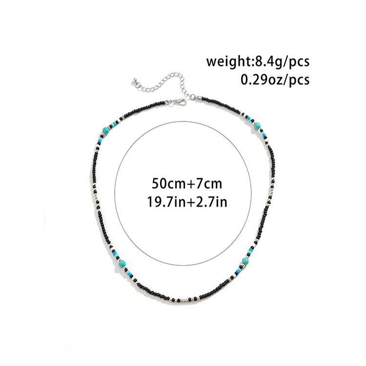 Men's Jewelry Trendy fashion stitching turquoise bohemian bead design all-match necklace