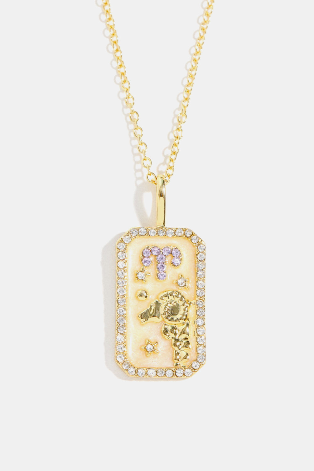 Zodiacs 12 Constellation Horoscope/Zodiac Pendant Copper Necklace Rhinestone
