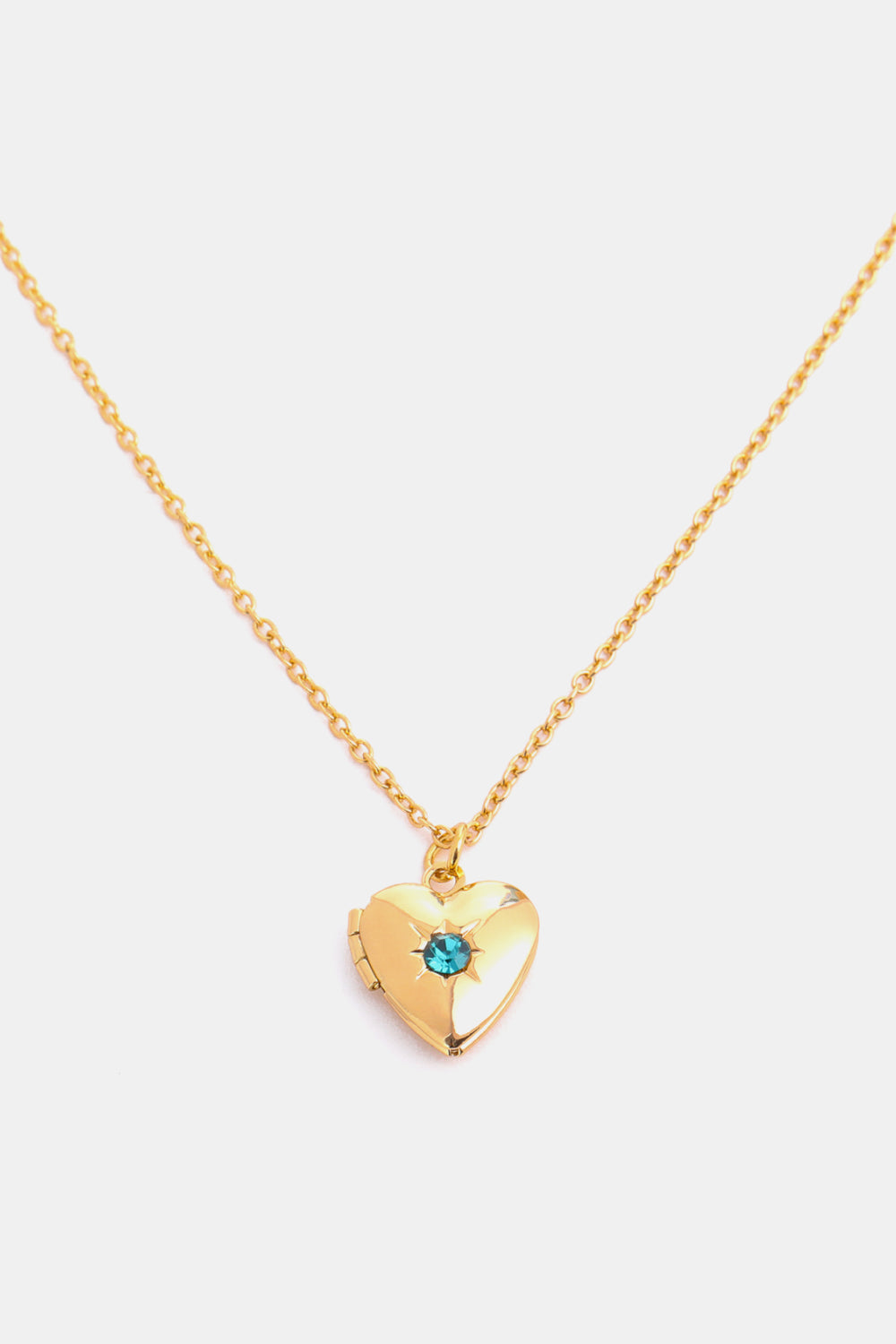 Z12 Birthstone (Pick your Month) 14 K Gold Plated Zircon Heart Shape Pendant Necklace