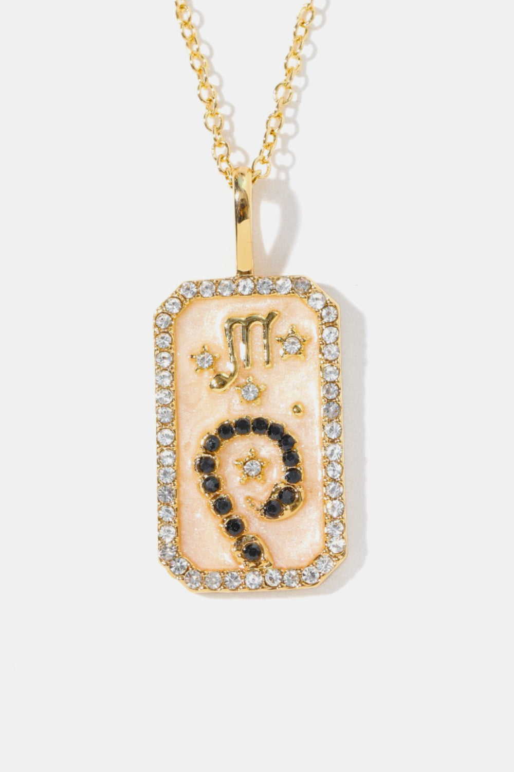 Zodiacs 12 Constellation Horoscope/Zodiac Pendant Copper Necklace Rhinestone
