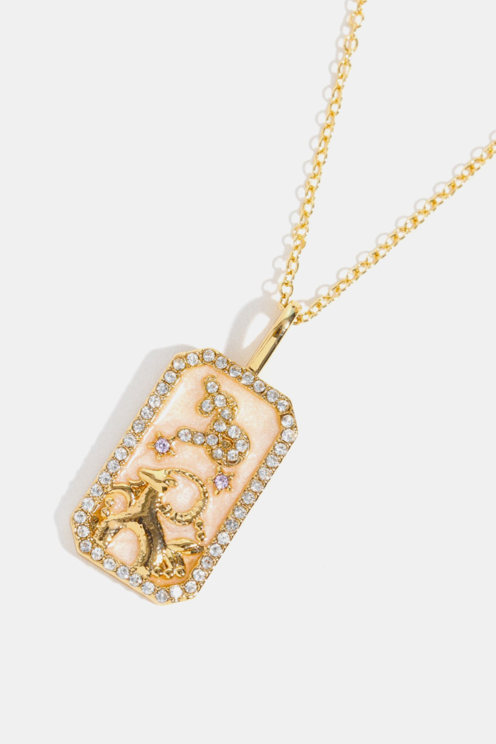 Zodiacs 12 Constellation Horoscope/Zodiac Pendant Copper Necklace Rhinestone