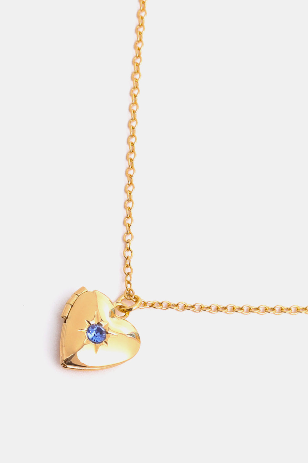 Z12 Birthstone (Pick your Month) 14 K Gold Plated Zircon Heart Shape Pendant Necklace