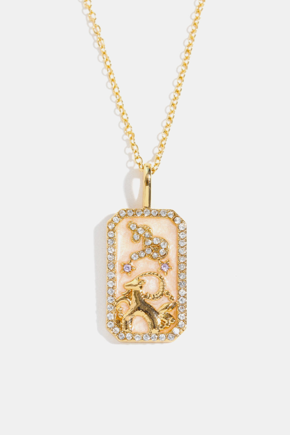 Zodiacs 12 Constellation Horoscope/Zodiac Pendant Copper Necklace Rhinestone