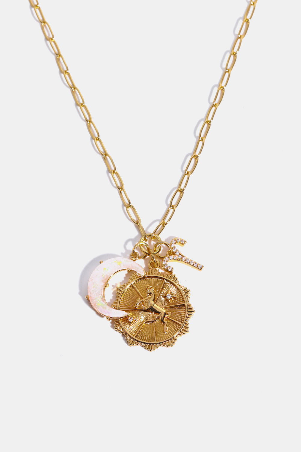 Zodiacs 12 ZODIAC SIGNS (Pick your Horoscope) Copper Necklace Constellation and Moon Pendant Copper Necklace