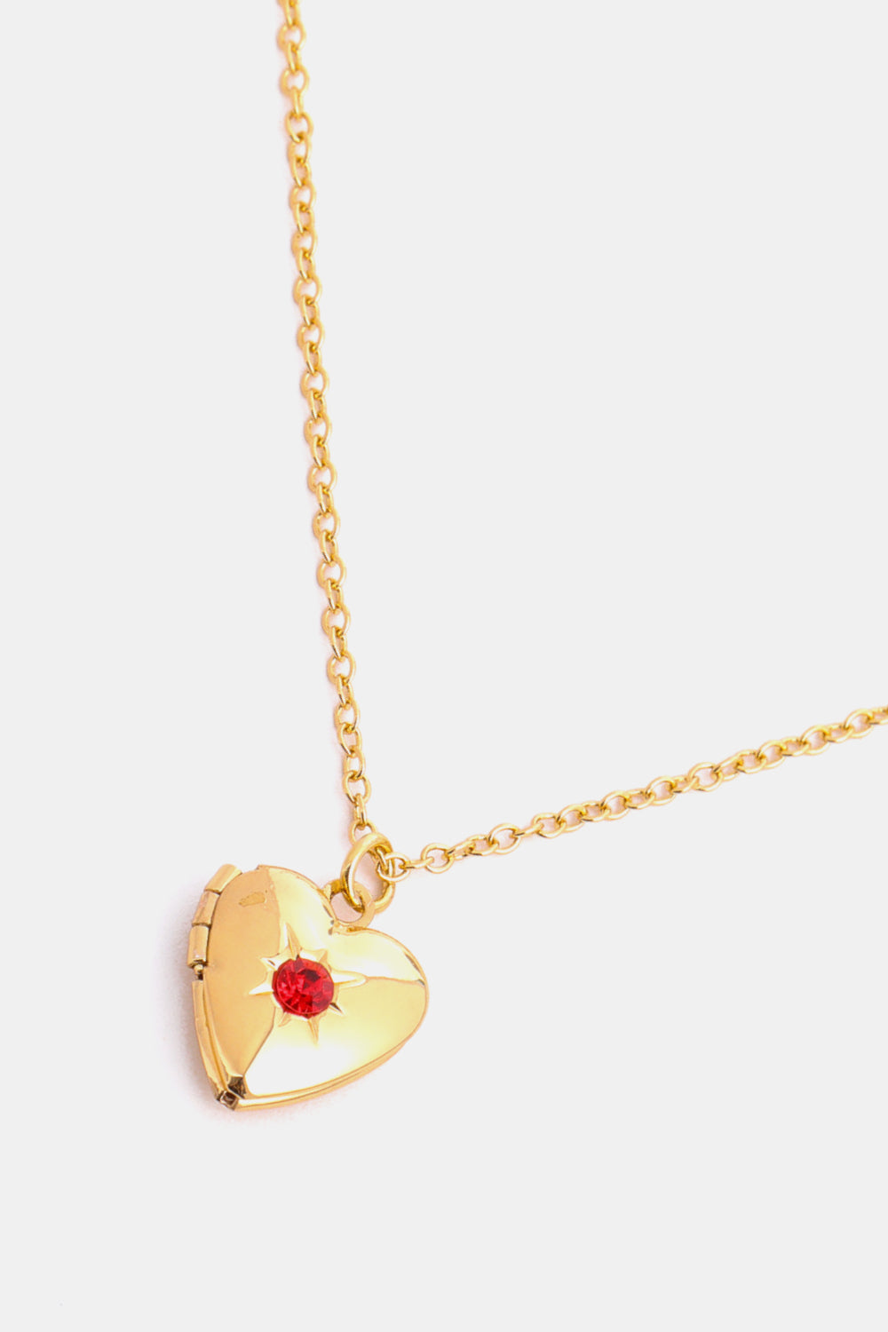 Z12 Birthstone (Pick your Month) 14 K Gold Plated Zircon Heart Shape Pendant Necklace