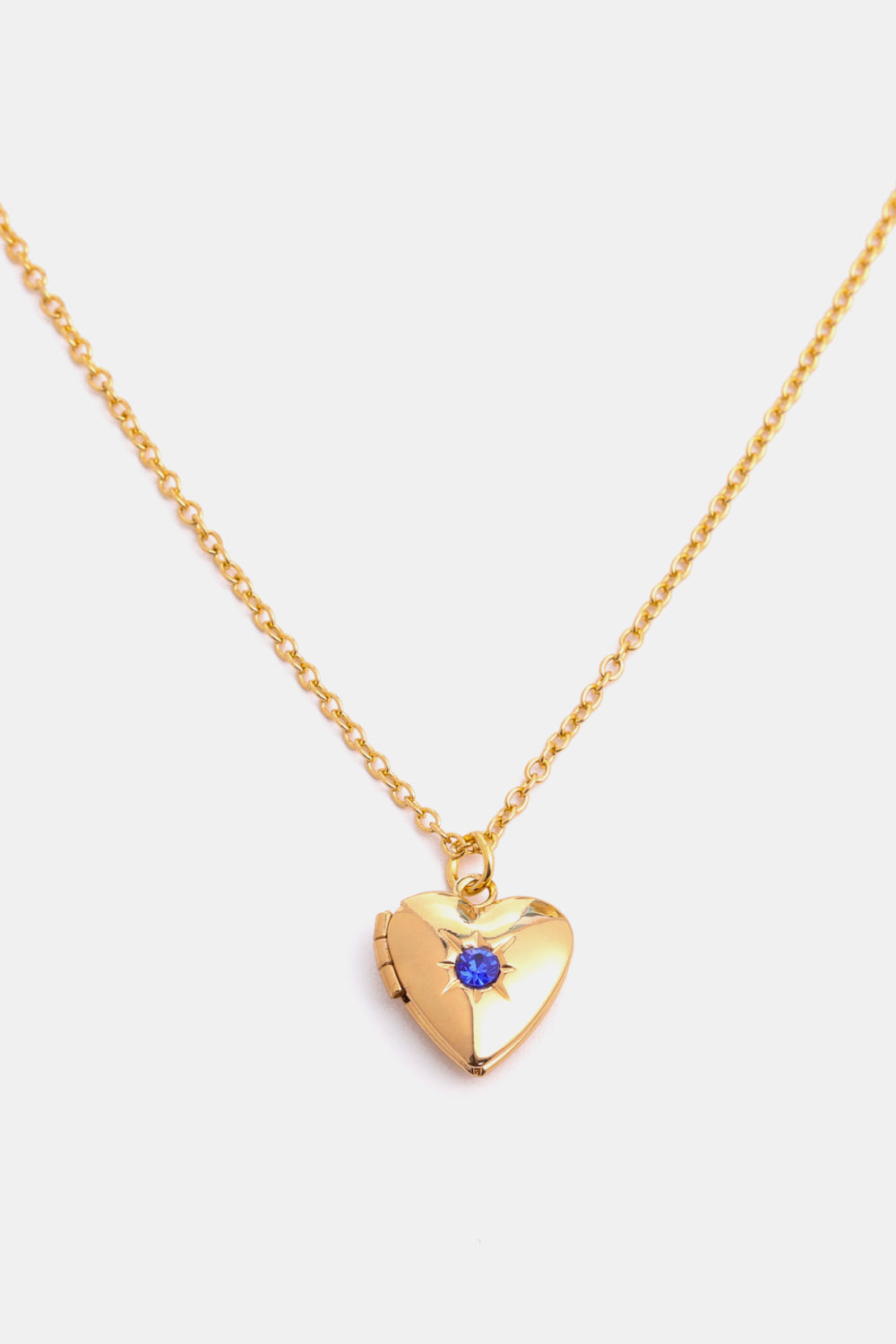 Z12 Birthstone (Pick your Month) 14 K Gold Plated Zircon Heart Shape Pendant Necklace