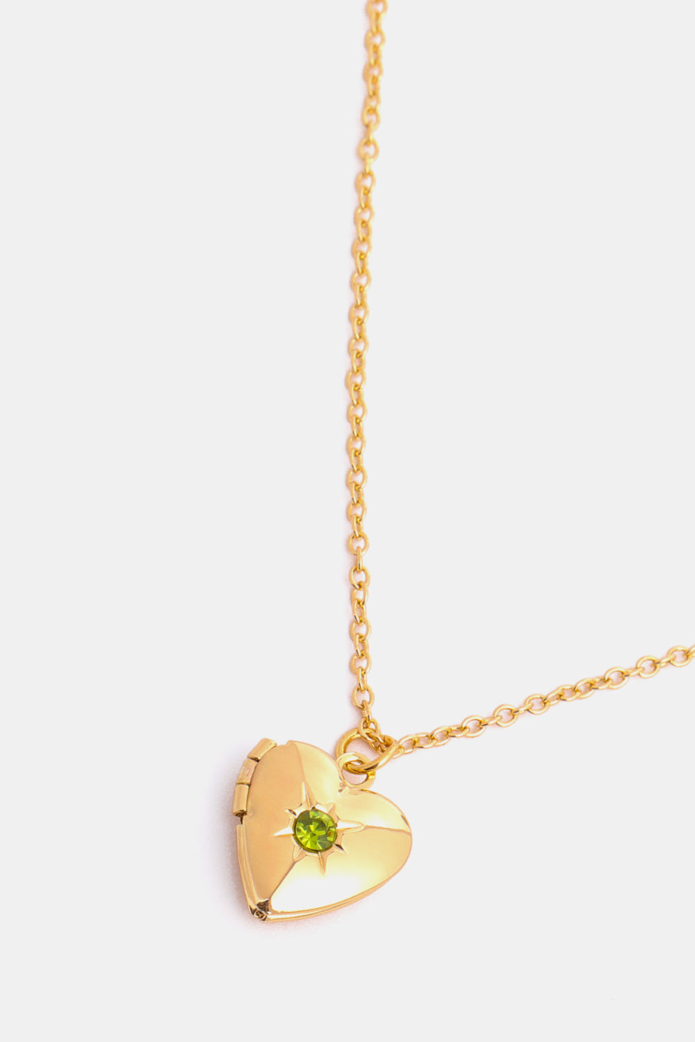 Z12 Birthstone (Pick your Month) 14 K Gold Plated Zircon Heart Shape Pendant Necklace