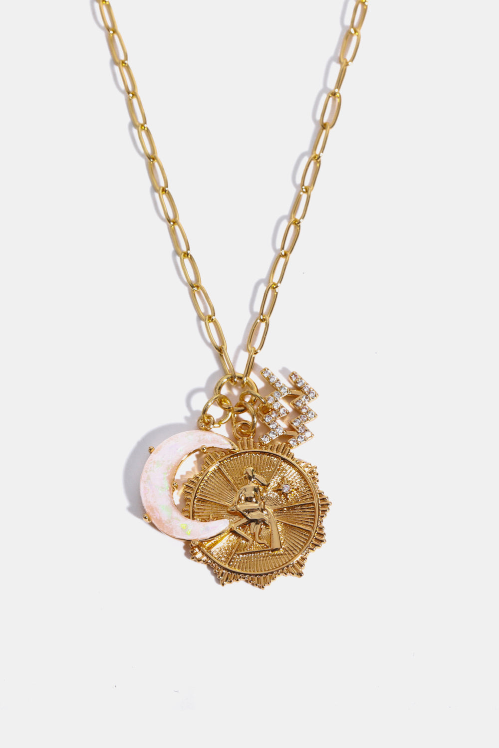 Zodiacs 12 ZODIAC SIGNS (Pick your Horoscope) Copper Necklace Constellation and Moon Pendant Copper Necklace