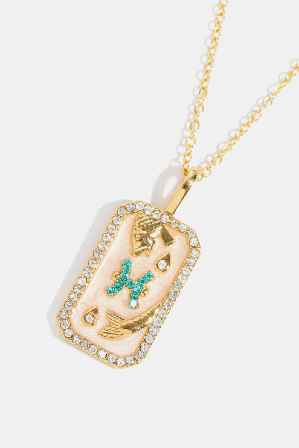 Zodiacs 12 Constellation Horoscope/Zodiac Pendant Copper Necklace Rhinestone