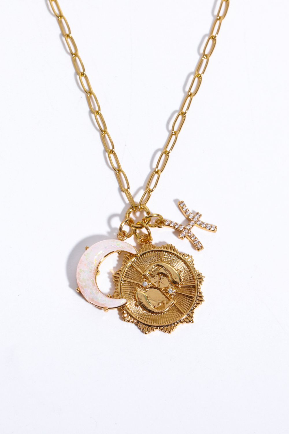 Zodiacs 12 ZODIAC SIGNS (Pick your Horoscope) Copper Necklace Constellation and Moon Pendant Copper Necklace