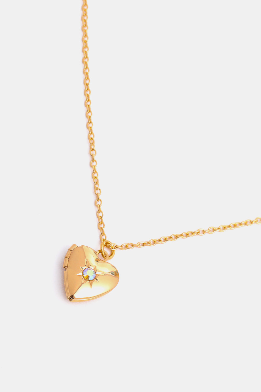 Z12 Birthstone (Pick your Month) 14 K Gold Plated Zircon Heart Shape Pendant Necklace