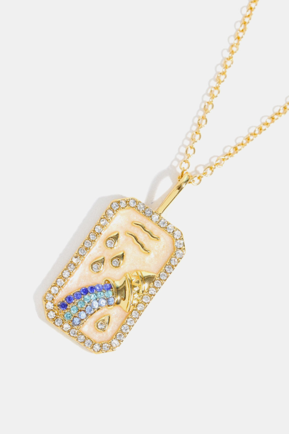 Zodiacs 12 Constellation Horoscope/Zodiac Pendant Copper Necklace Rhinestone