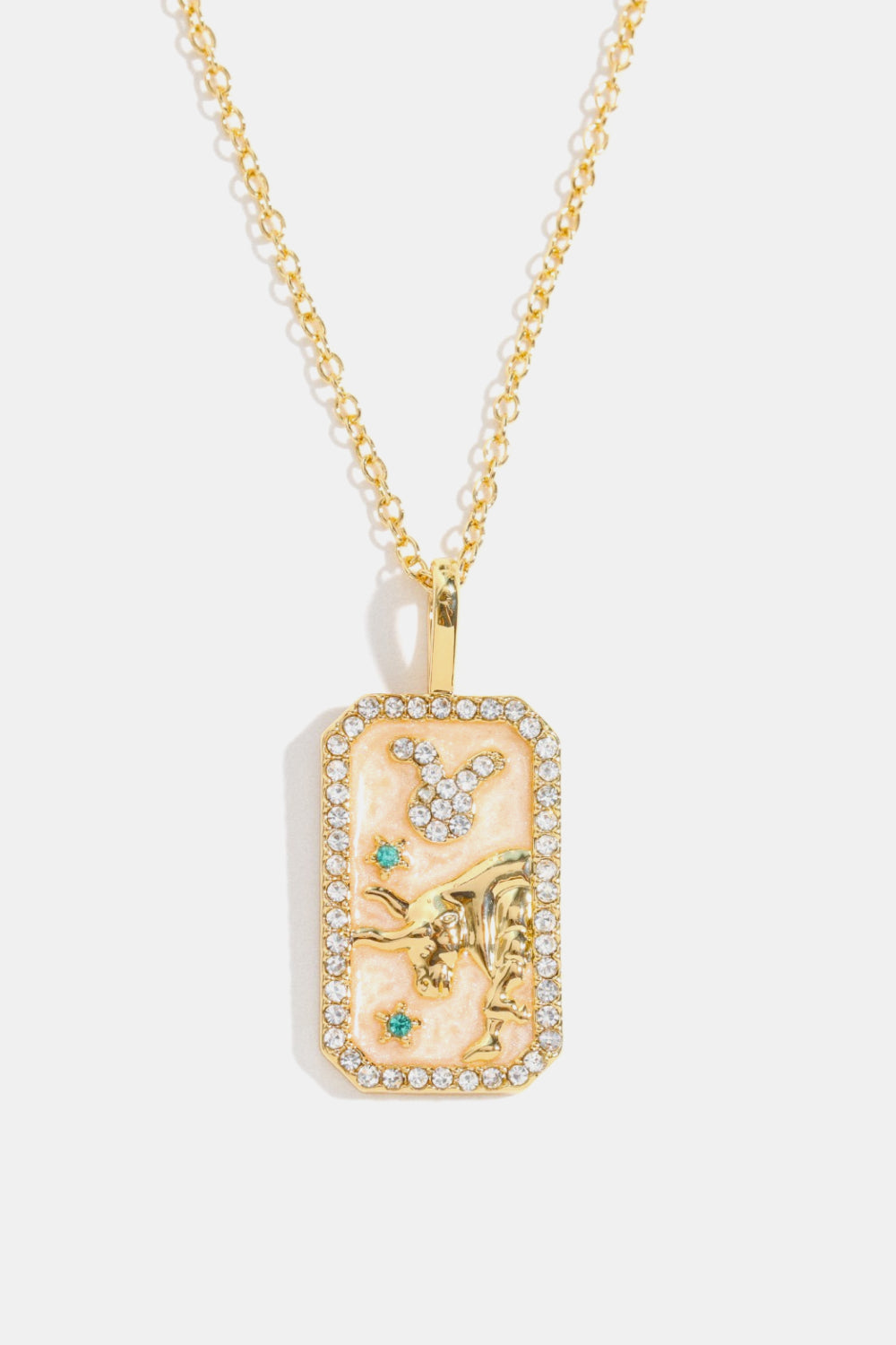 Zodiacs 12 Constellation Horoscope/Zodiac Pendant Copper Necklace Rhinestone