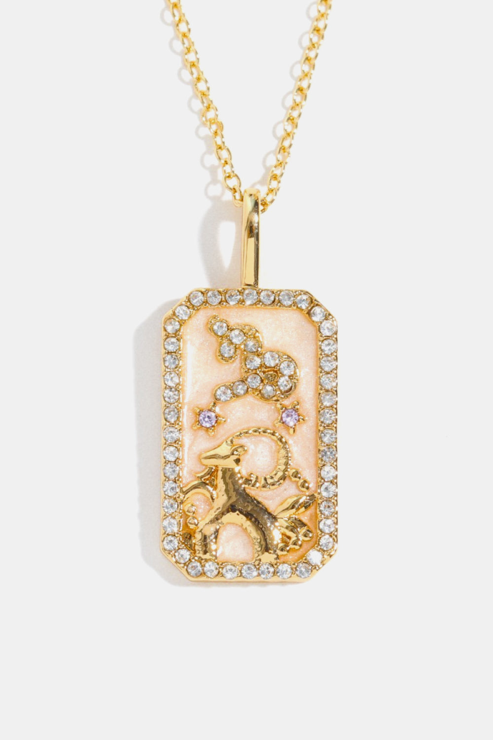 Zodiacs 12 Constellation Horoscope/Zodiac Pendant Copper Necklace Rhinestone