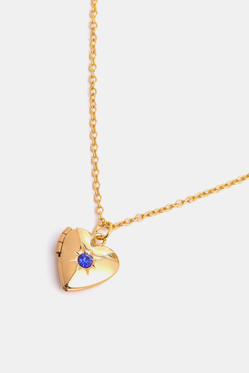 Z12 Birthstone (Pick your Month) 14 K Gold Plated Zircon Heart Shape Pendant Necklace