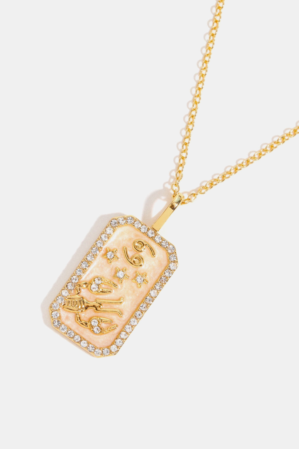 Zodiacs 12 Constellation Horoscope/Zodiac Pendant Copper Necklace Rhinestone