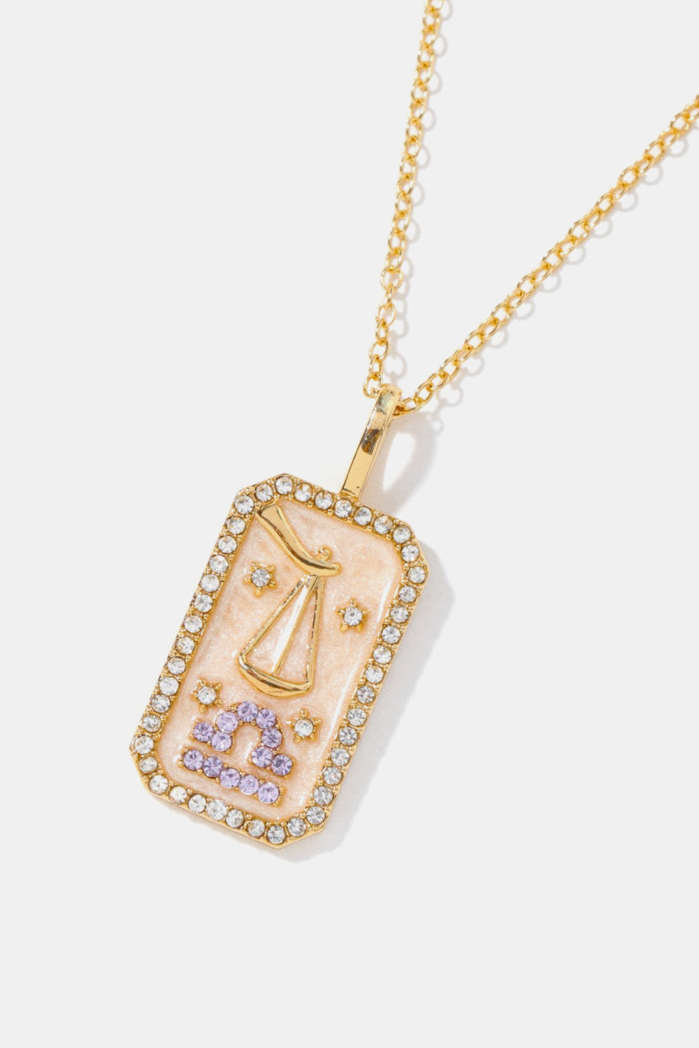 Zodiacs 12 Constellation Horoscope/Zodiac Pendant Copper Necklace Rhinestone