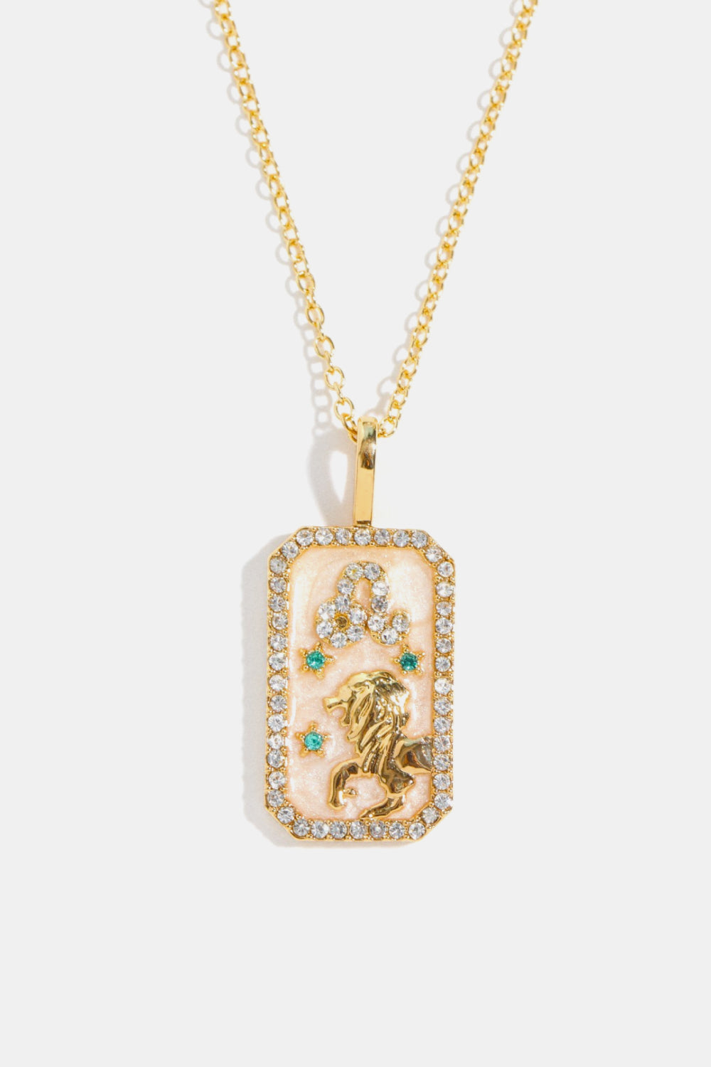Zodiacs 12 Constellation Horoscope/Zodiac Pendant Copper Necklace Rhinestone