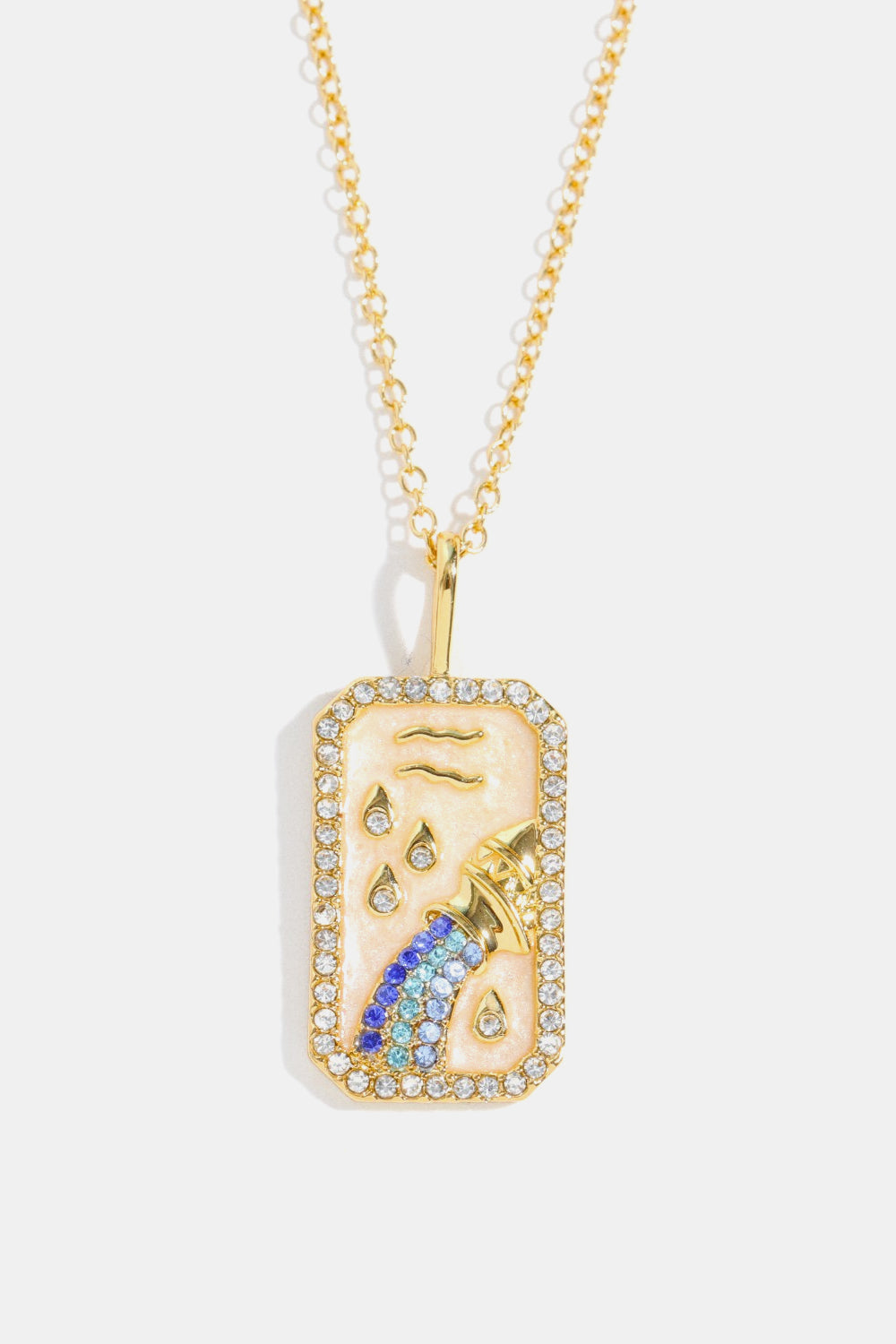 Zodiacs 12 Constellation Horoscope/Zodiac Pendant Copper Necklace Rhinestone
