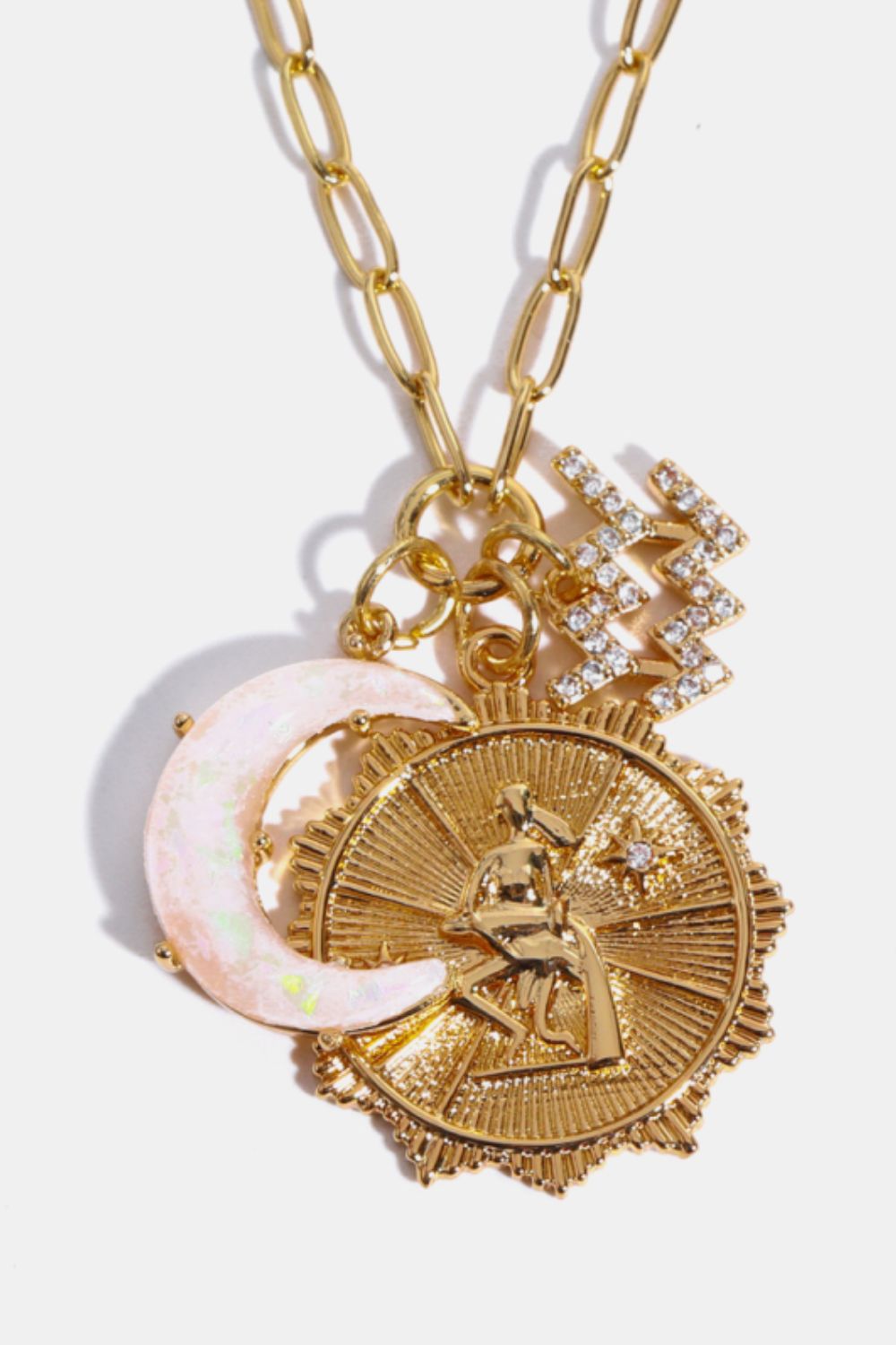 Zodiacs 12 ZODIAC SIGNS (Pick your Horoscope) Copper Necklace Constellation and Moon Pendant Copper Necklace