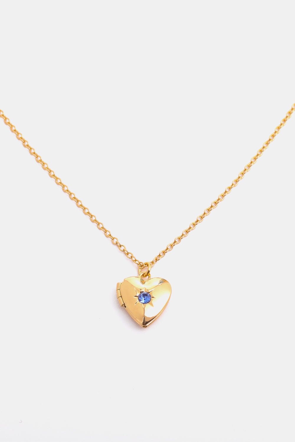 Z12 Birthstone (Pick your Month) 14 K Gold Plated Zircon Heart Shape Pendant Necklace