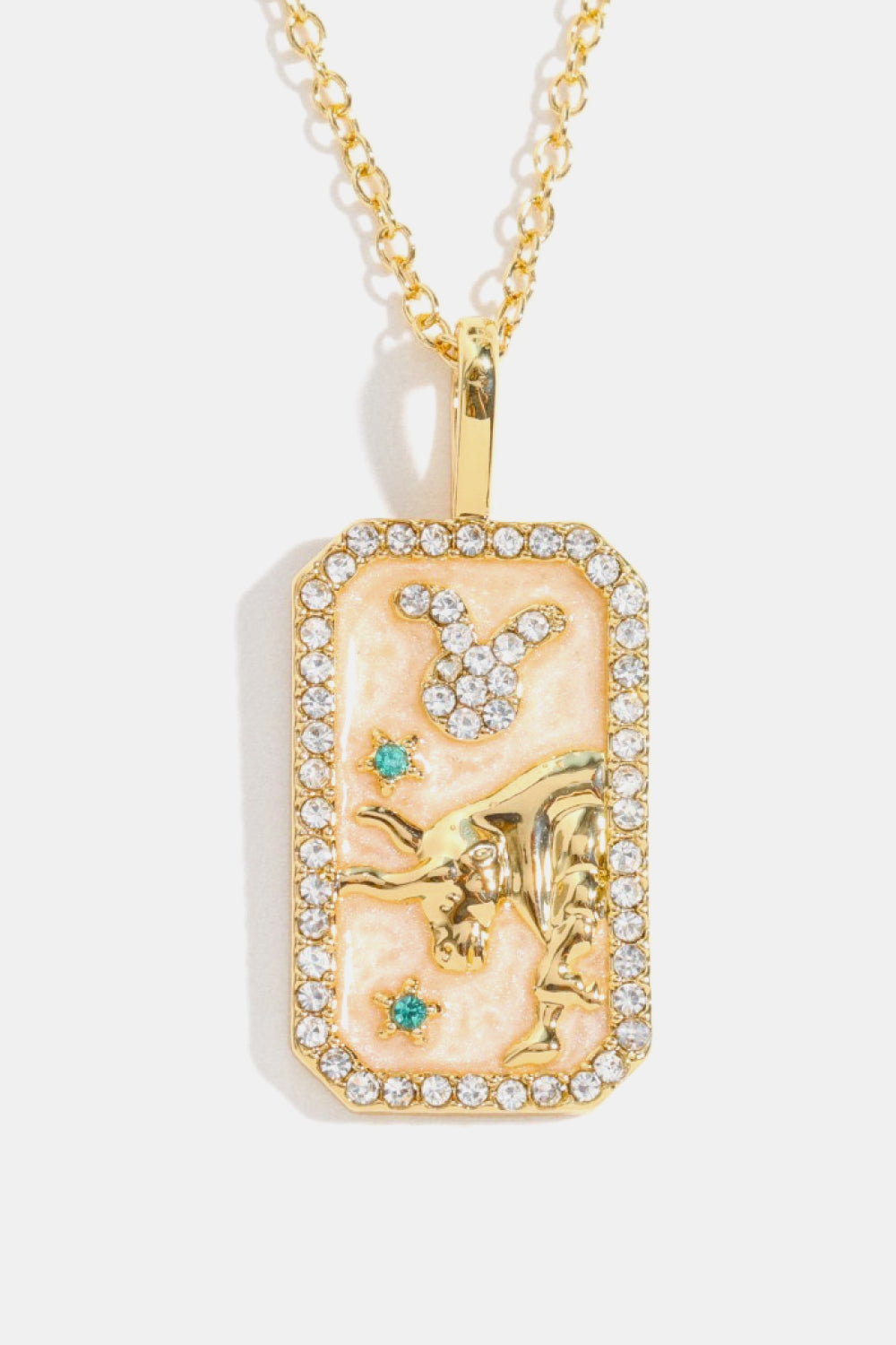 Zodiacs 12 Constellation Horoscope/Zodiac Pendant Copper Necklace Rhinestone