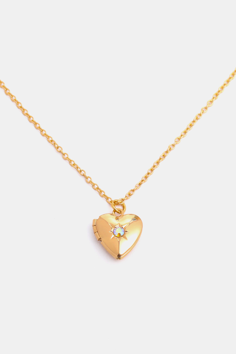 Z12 Birthstone (Pick your Month) 14 K Gold Plated Zircon Heart Shape Pendant Necklace