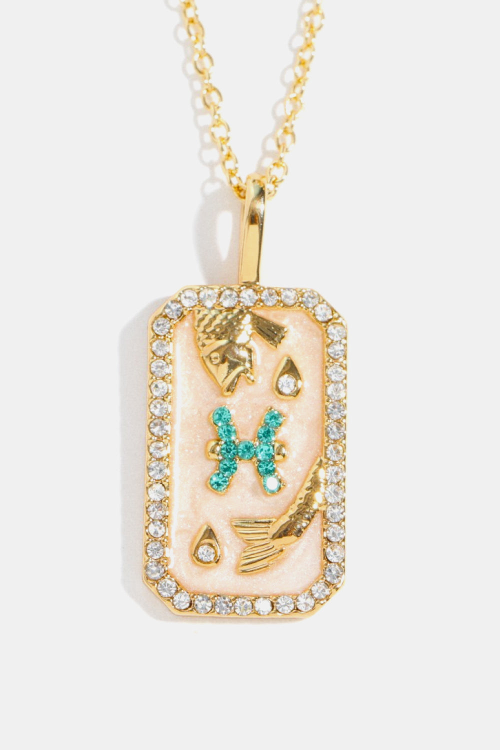 Zodiacs 12 Constellation Horoscope/Zodiac Pendant Copper Necklace Rhinestone