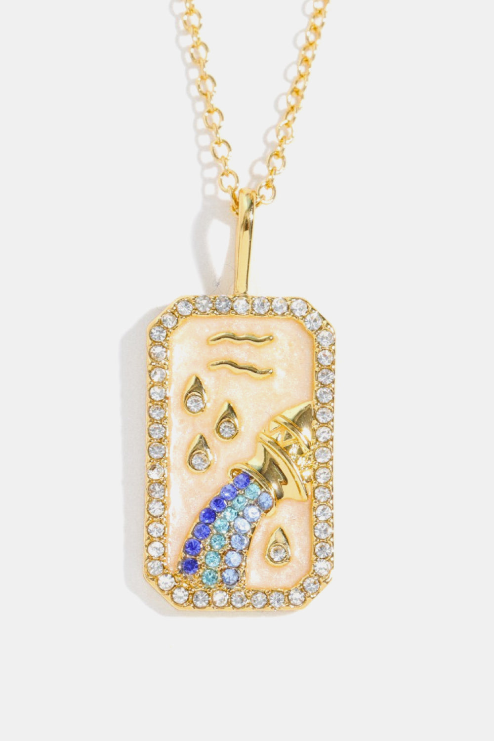 Zodiacs 12 Constellation Horoscope/Zodiac Pendant Copper Necklace Rhinestone