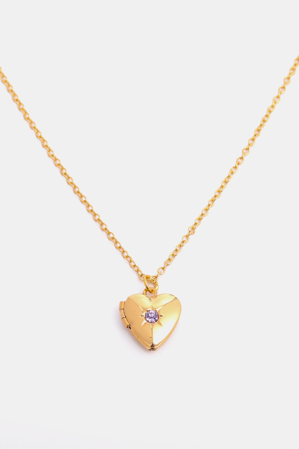 Z12 Birthstone (Pick your Month) 14 K Gold Plated Zircon Heart Shape Pendant Necklace