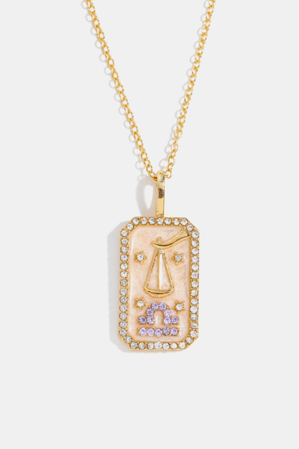 Zodiacs 12 Constellation Horoscope/Zodiac Pendant Copper Necklace Rhinestone