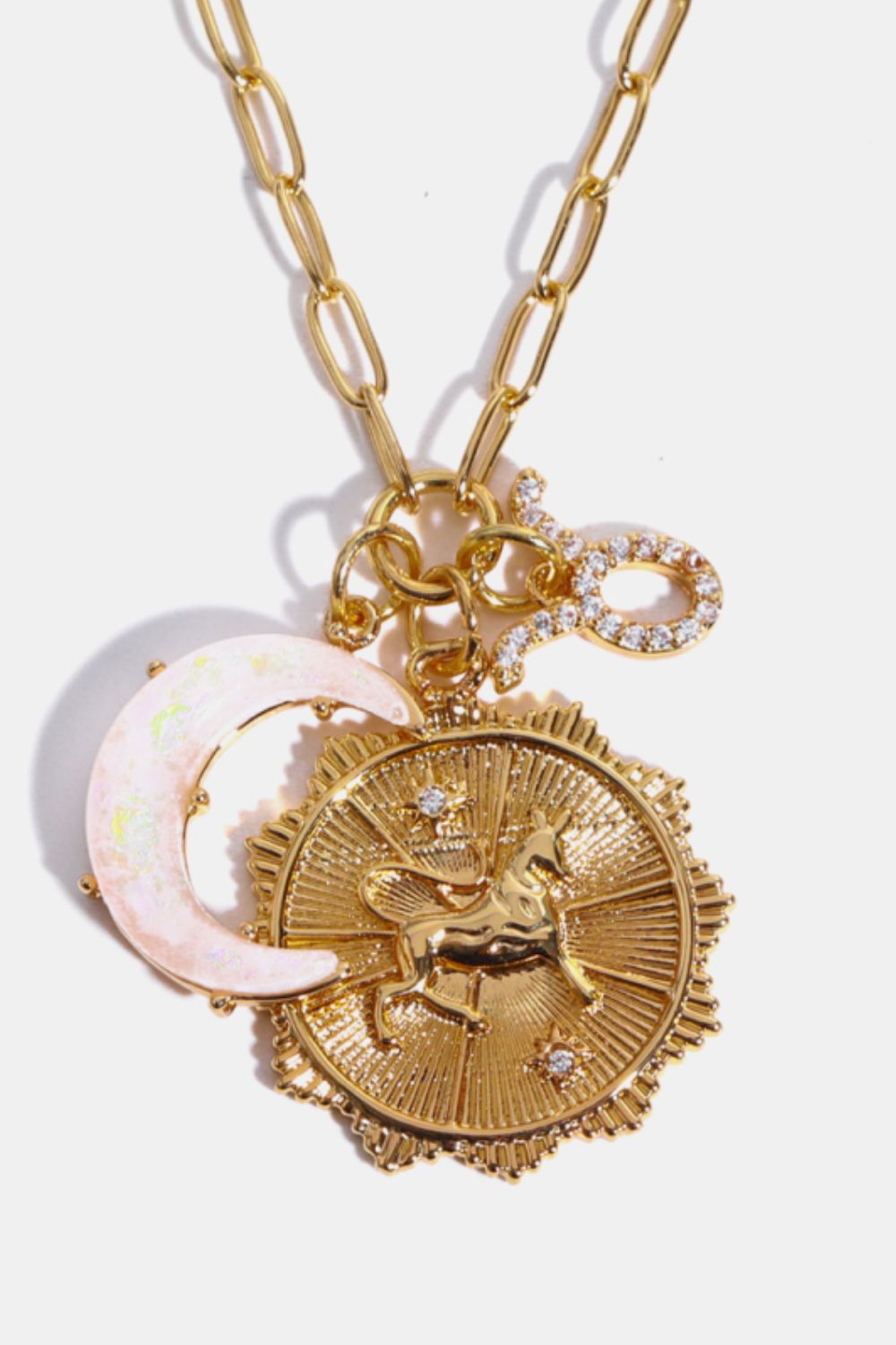 Zodiacs 12 ZODIAC SIGNS (Pick your Horoscope) Copper Necklace Constellation and Moon Pendant Copper Necklace