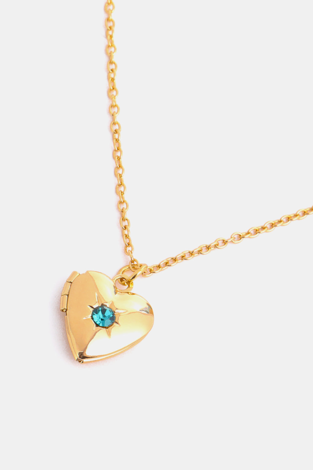 Z12 Birthstone (Pick your Month) 14 K Gold Plated Zircon Heart Shape Pendant Necklace