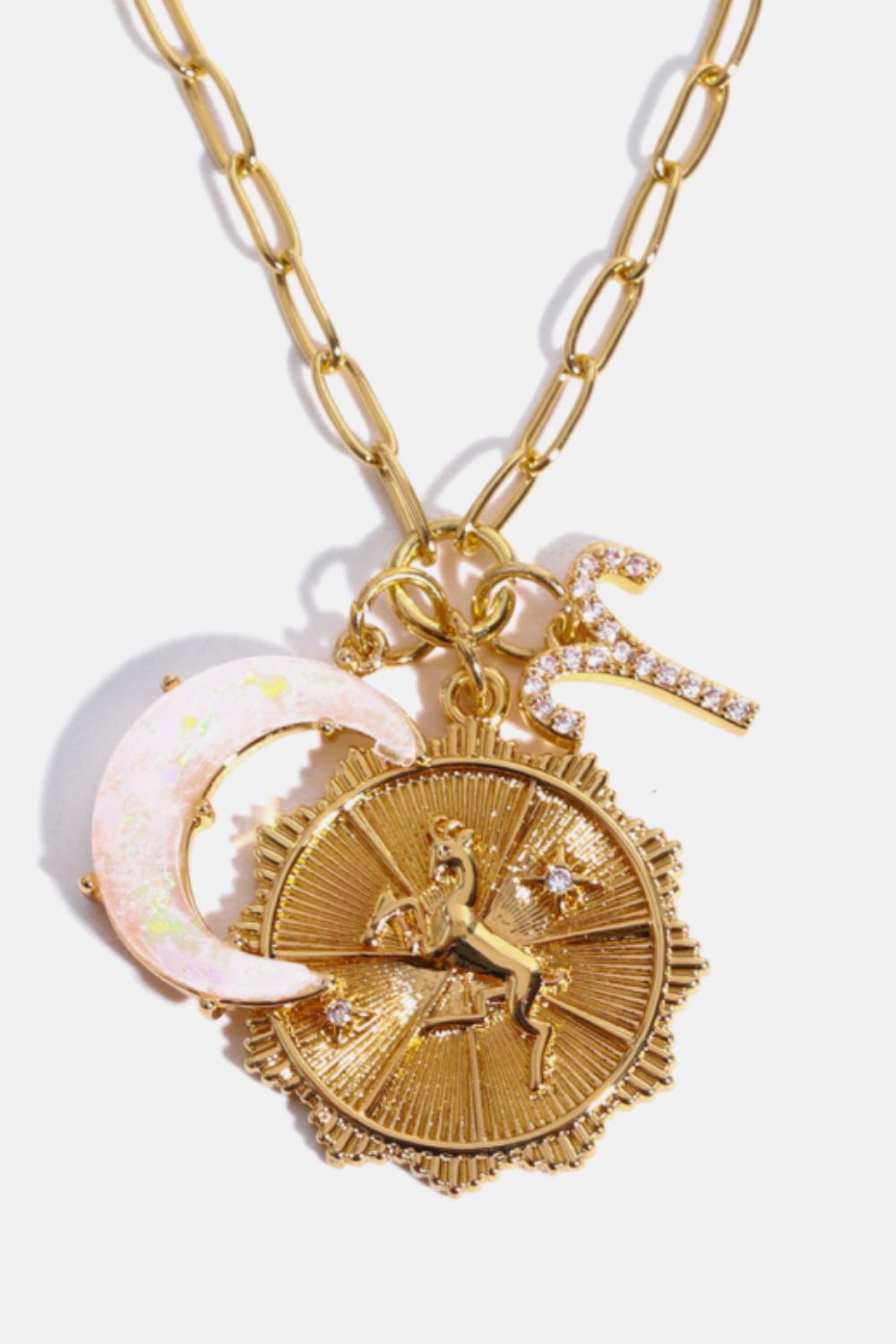Zodiacs 12 ZODIAC SIGNS (Pick your Horoscope) Copper Necklace Constellation and Moon Pendant Copper Necklace