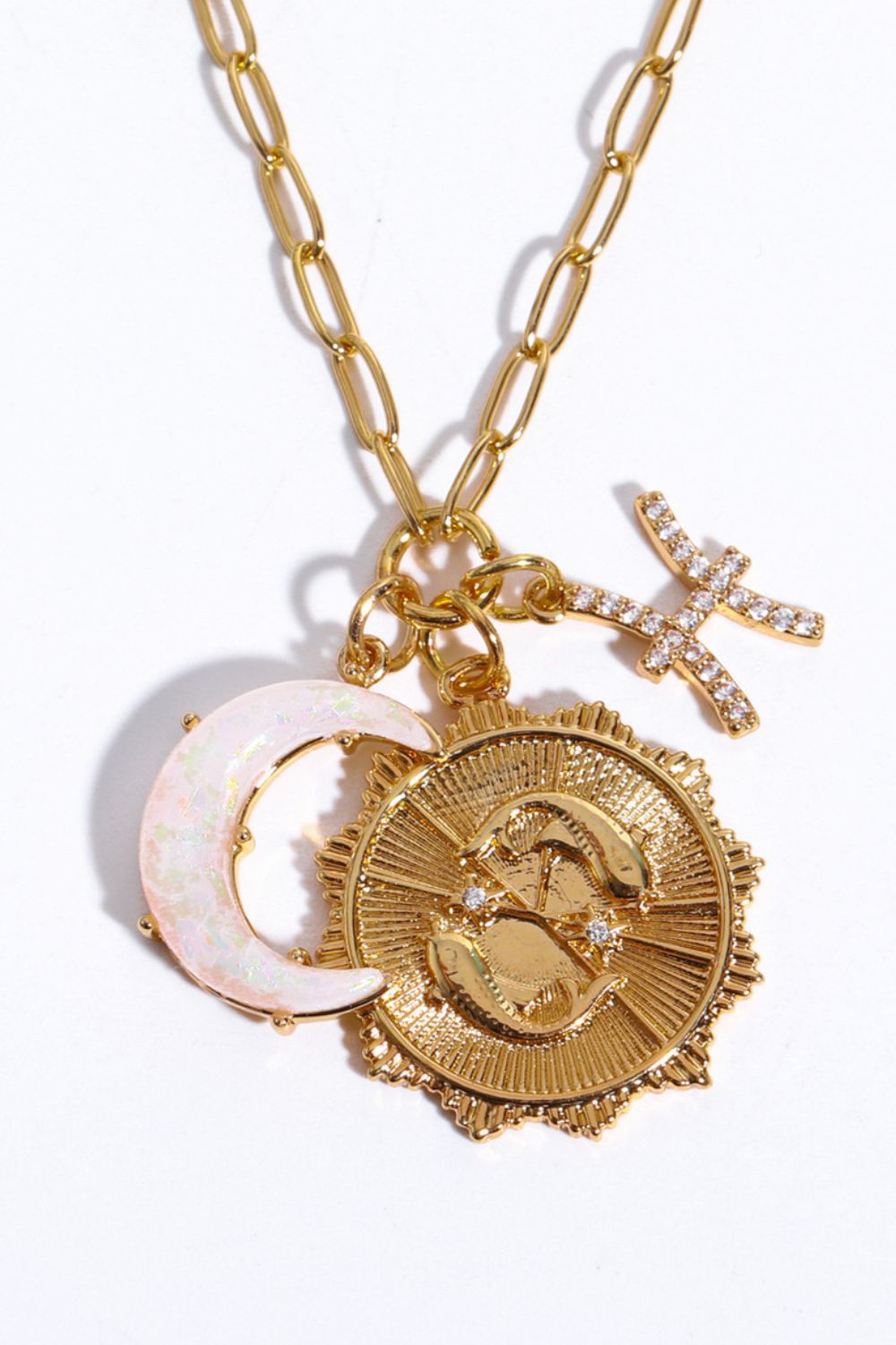 Zodiacs 12 ZODIAC SIGNS (Pick your Horoscope) Copper Necklace Constellation and Moon Pendant Copper Necklace