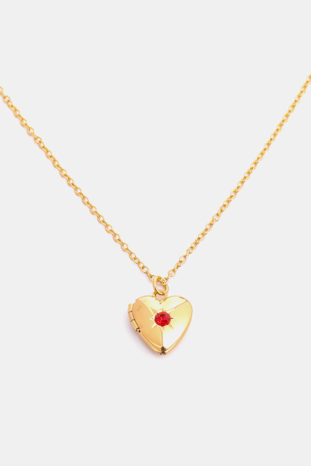 Z12 Birthstone (Pick your Month) 14 K Gold Plated Zircon Heart Shape Pendant Necklace