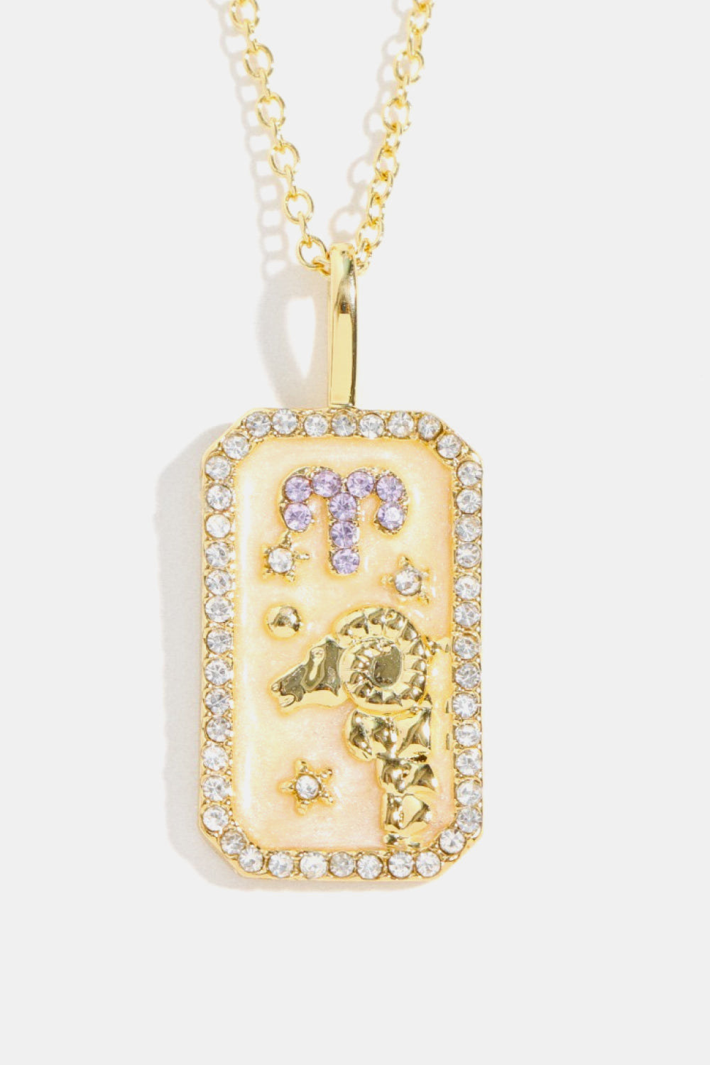 Zodiacs 12 Constellation Horoscope/Zodiac Pendant Copper Necklace Rhinestone